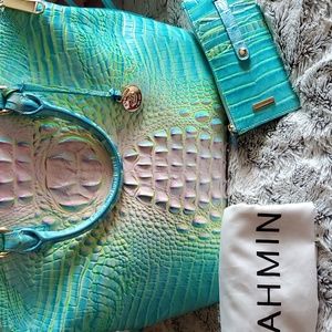 Cotton candy brahmin handbag set